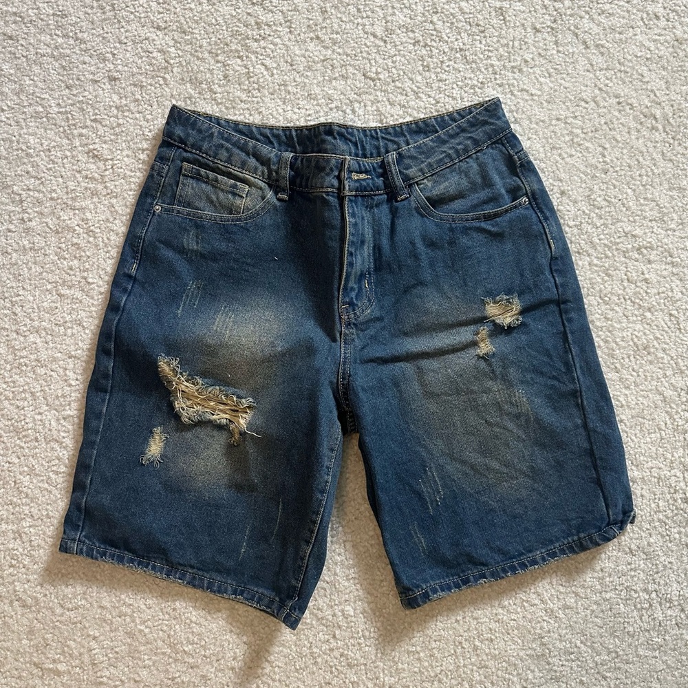 Y2K Streetwear Dirty Denim Jeans Shorts